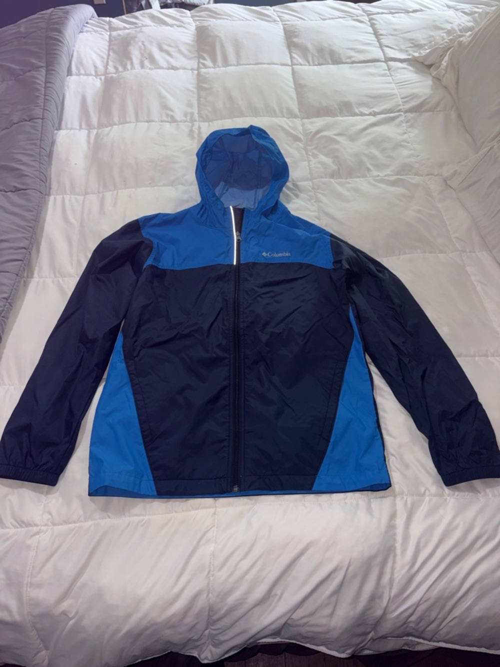 Columbia Blue and Navy Windbreaker Jacket